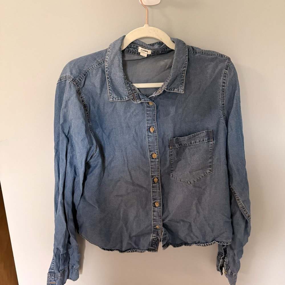 Light Wash Denim Button-Up Shirt